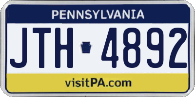 PA license plate JTH4892