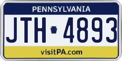 PA license plate JTH4893