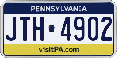 PA license plate JTH4902
