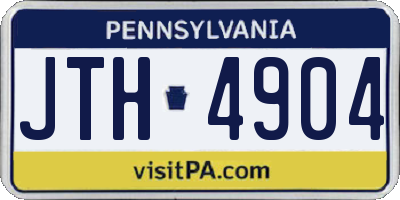 PA license plate JTH4904