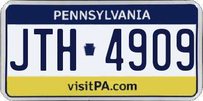 PA license plate JTH4909