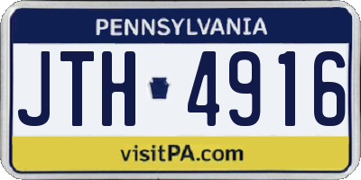 PA license plate JTH4916