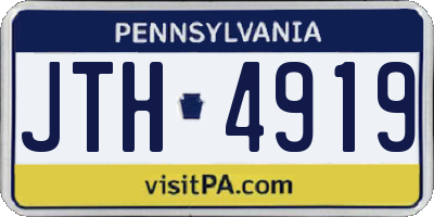 PA license plate JTH4919
