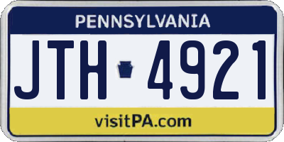 PA license plate JTH4921