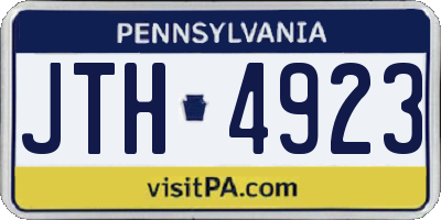 PA license plate JTH4923
