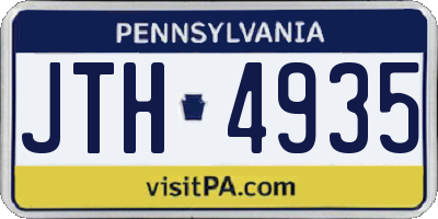PA license plate JTH4935
