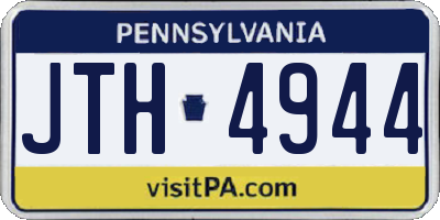 PA license plate JTH4944