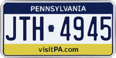 PA license plate JTH4945