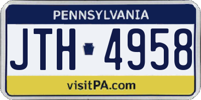 PA license plate JTH4958