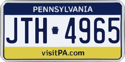 PA license plate JTH4965