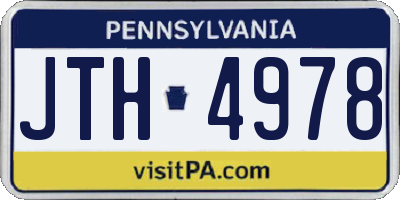 PA license plate JTH4978