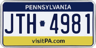 PA license plate JTH4981