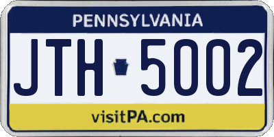 PA license plate JTH5002