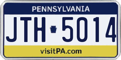 PA license plate JTH5014