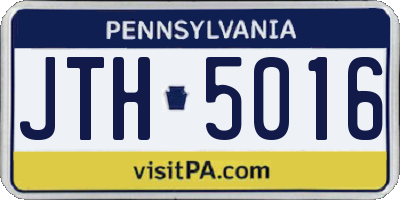 PA license plate JTH5016
