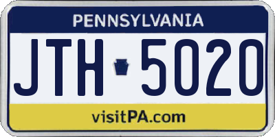 PA license plate JTH5020