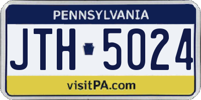 PA license plate JTH5024