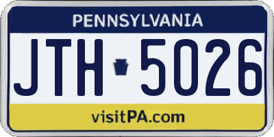 PA license plate JTH5026