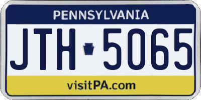 PA license plate JTH5065