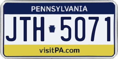 PA license plate JTH5071