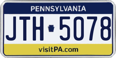 PA license plate JTH5078