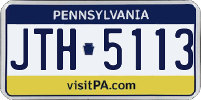 PA license plate JTH5113