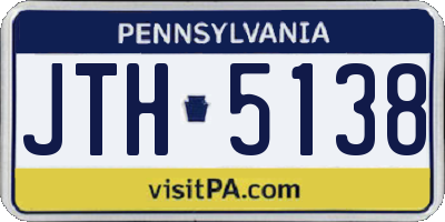 PA license plate JTH5138