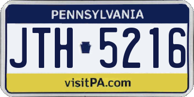 PA license plate JTH5216