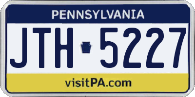 PA license plate JTH5227