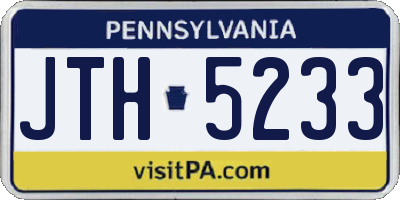 PA license plate JTH5233