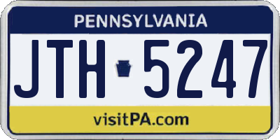 PA license plate JTH5247