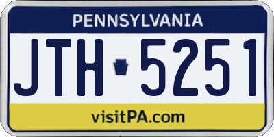 PA license plate JTH5251