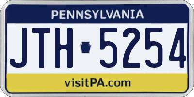 PA license plate JTH5254