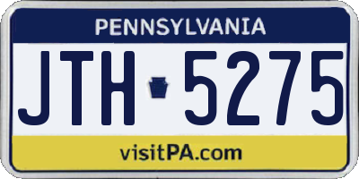 PA license plate JTH5275