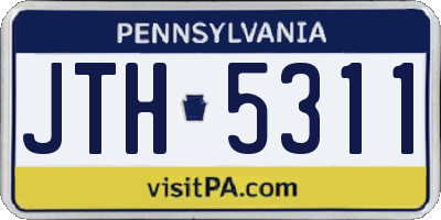 PA license plate JTH5311