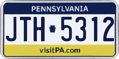 PA license plate JTH5312