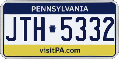 PA license plate JTH5332
