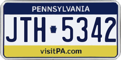 PA license plate JTH5342