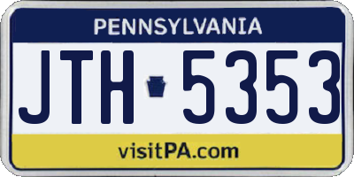 PA license plate JTH5353