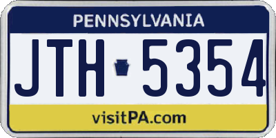 PA license plate JTH5354