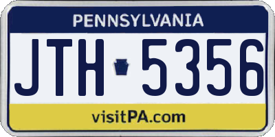 PA license plate JTH5356