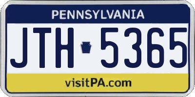 PA license plate JTH5365