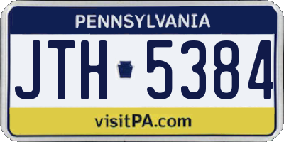 PA license plate JTH5384