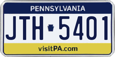 PA license plate JTH5401