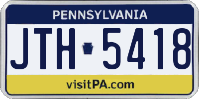 PA license plate JTH5418