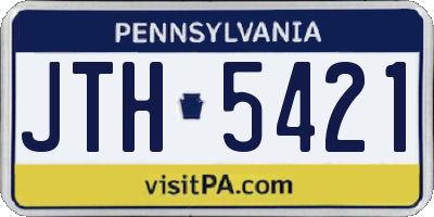 PA license plate JTH5421