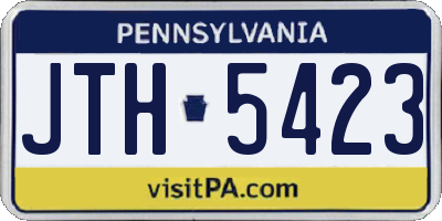 PA license plate JTH5423