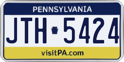 PA license plate JTH5424