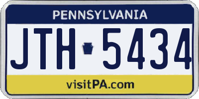 PA license plate JTH5434