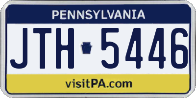 PA license plate JTH5446